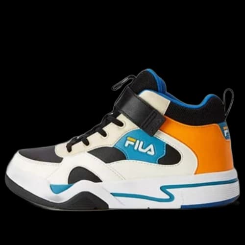 (GS) FILA Casual High-Top Skate Shoes 'White Black Orange'