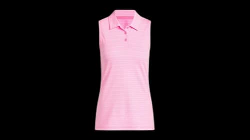 adidas Women's Ultimate365 Jacquard Sleeveless Polo Shirt Lucid Pink