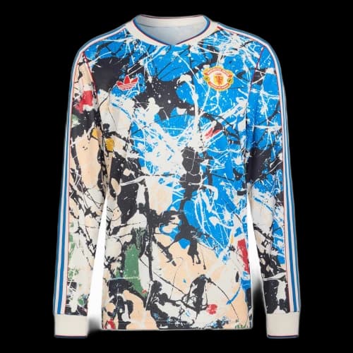 adidas Manchester United x Stone Roses Long Sleeve Jersey 'Black Multi Color'