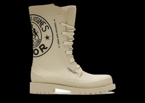 Dior DiorCamp Ankle Boot Beige Dior Union Rubber (Women's)