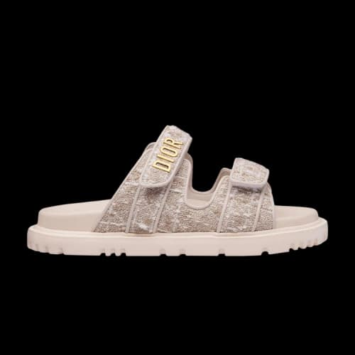 Dior Dioract Slide 'Cannage Tweed - Beige' (Women's)