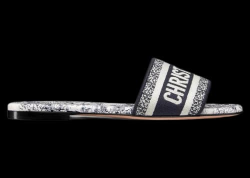 Dior Dway Slide Embroidered Deep Blue (Women's)