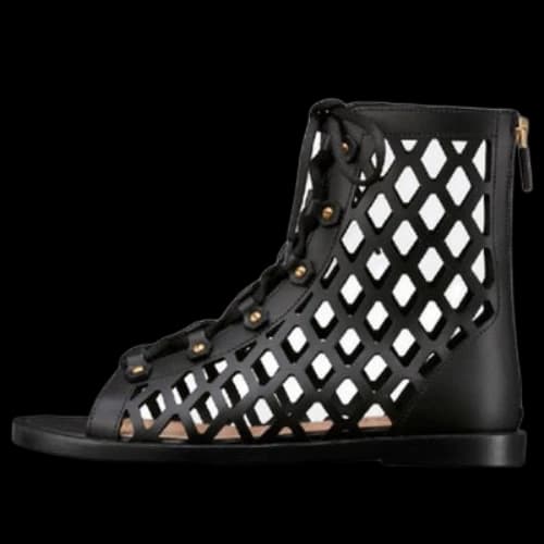 DIOR D-Trap Ankle Boot Black Calfskin and Shearling (Women's)
