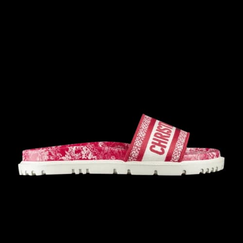 Dior DWay Slide 'Toile de Jouy Flowers Embroidered - Red' (Women's)