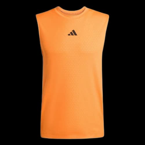 Adidas D4T Tank Tops Men's Pure Orange Crew Neck Moderate