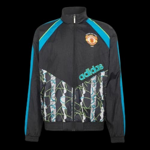 adidas Manchester United Woven Jacket 90 Asia Sizing 'Black Blue'