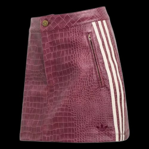 adidas Pleather Mini Skirt Asia Sizing 'Maroon' (Women's)