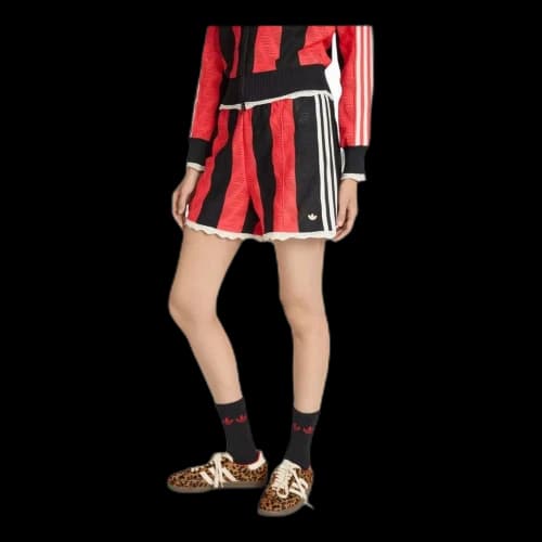 adidas Originals Firebird Open-Knit Crochet Loose Shorts Asia Sizing 'Black Semi Lucid Red' (Women's)