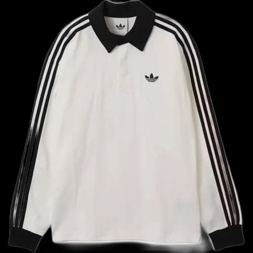 Adidas Originals 3 Stripes RUGBY LONGSLEEVE Polo Shirt Men's