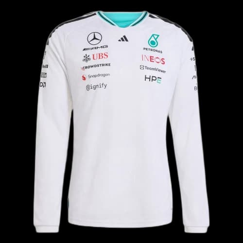 Adidas MERCEDES AMG PETRONAS FORMULA 1 TEAM JERSEY AUTHENTIC Quick Dry T Shirts Men's