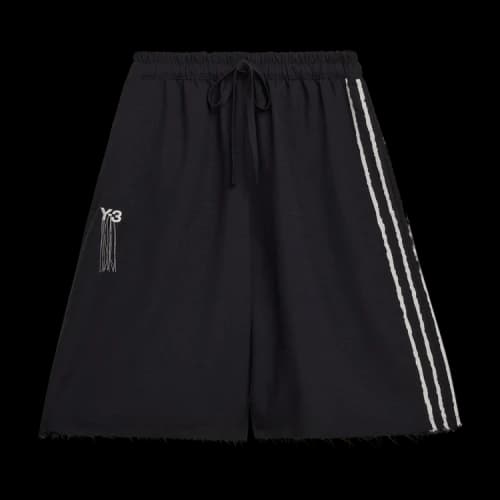 Y-3 Sport Uniform Raw Cut 3-Stripes Shorts 'Black'