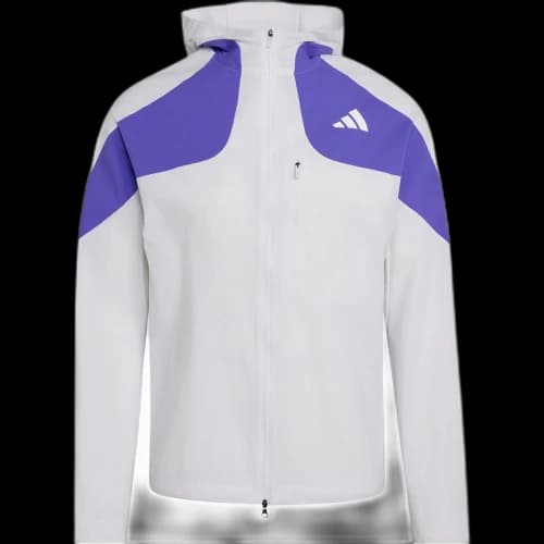 Adidas Adizero Running Jackets Men's White/Sun Purple Hooded Non Detachable Moderate Other