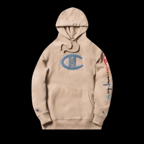 Kith x Champion Logo Hoodie 'Sand'