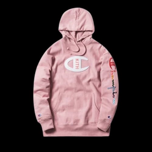 Kith x Champion Logo Hoodie 'Pink'