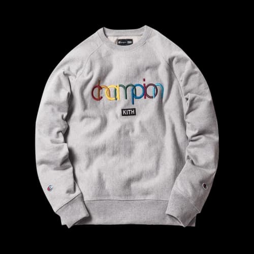 Kith x Champion Double Logo Crewneck 'Heather Grey'