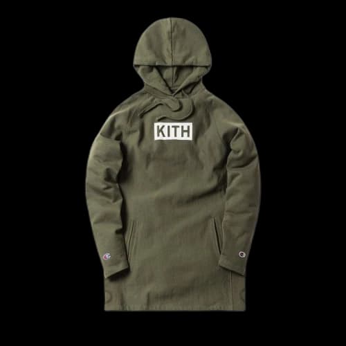Kith x Champion Extended Hoodie 'Olive'