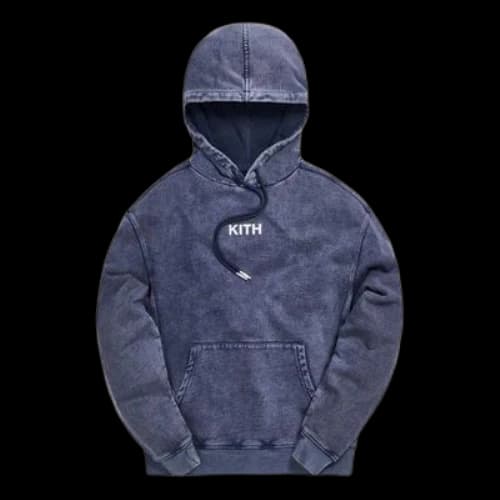 KITH Williams III Crystal Wash Fleece Washed Unisex Navy Blue