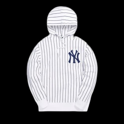 Kith For Major League Baseball New York Yankees Striped Hoodie 'White'