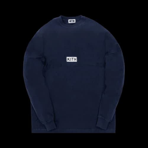 Kith Track Paneled Long-Sleeve T-Shirt 'Navy'