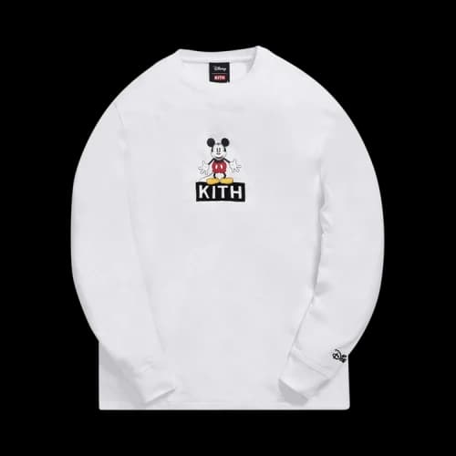 Kith x Disney 30s Mickey Standing Classic Logo Long-Sleeve T-Shirt 'White'