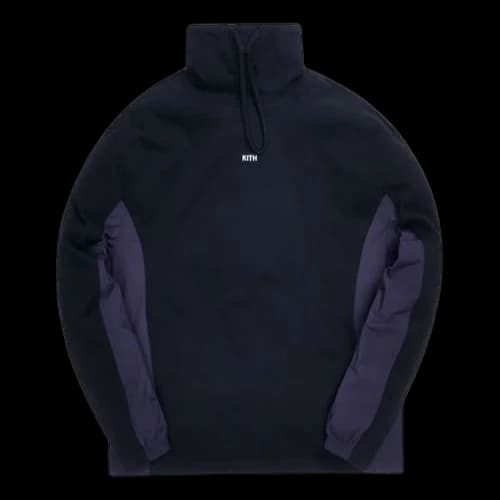 Kith Cotton Jersey Funnel Neck Drawstring High Collar Black