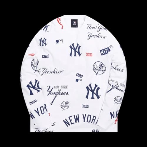 Kith For Major League Baseball New York Yankees All Over Long-Sleeve Tee 'White'