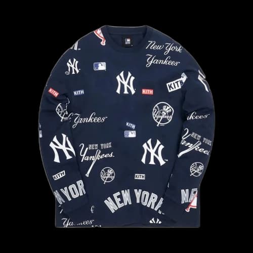 Kith For The New York Yankees All Over Long-Sleeve Tee 'Navy'