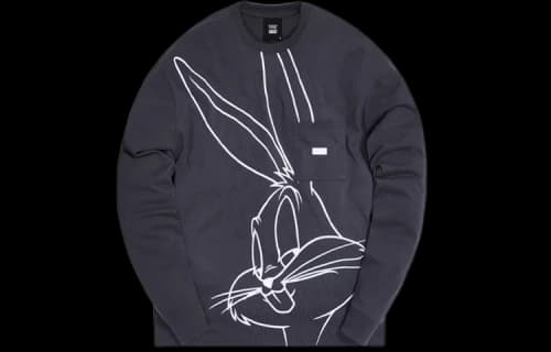 Kith x Looney Tunes Bugs Long-Sleeve Pocket Quinn Tee 'Shark'