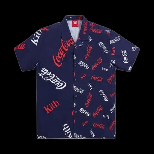 Kith x Coca-Cola Printed Camp Collar Shirt 'Navy'