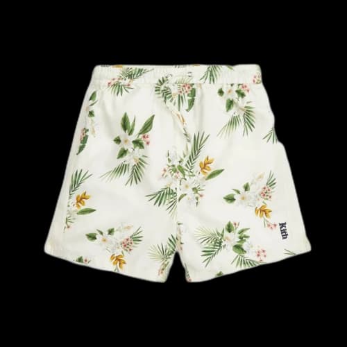Kith Hawaiian Print Active Silk Shorts White