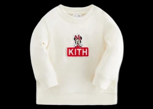 Kith x Disney Baby Mickey & Friends Minnie Classic Logo Crewneck Sandrift