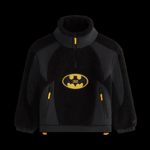 Kith Kids x Batman Quarter Zip Sherpa Jacket 'Black'