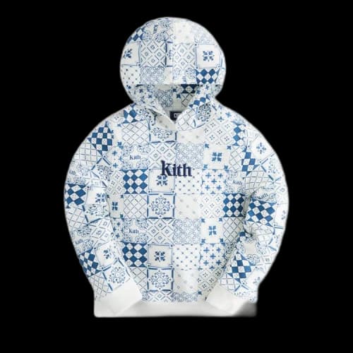 Kith Kids Azulejo Tiles French Terry Hoodie 'Sandrift'