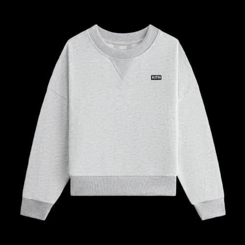 Kith Kids Long-Sleeve Nelson Crewneck 'Light Heather Grey'