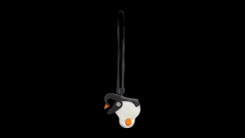 Kith Kithmas Monogram Leather Penguin Bag Charm Black