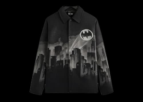 Kith x Batman Signal Tapestry Coaches Jacket Black