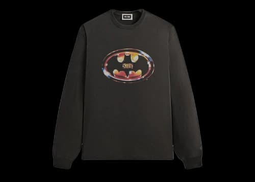 Kith x Batman Logo Vintage Long Sleeve Tee Black
