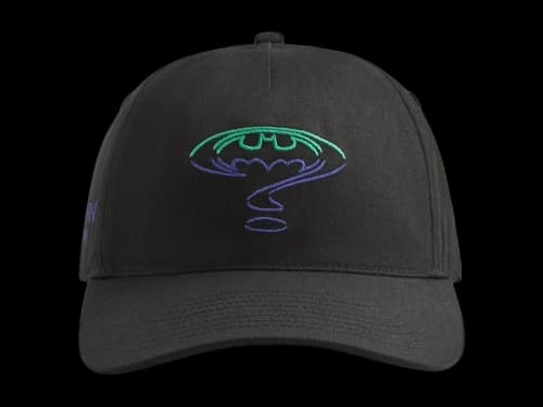 Kith x Batman Riddle Twill Low Pinch Crown Snapback Cap Black