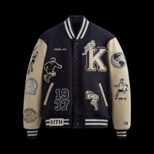 Kith & Russell Athletic For CUNY Queens College Golden Bear Jacket 'Nocturnal'