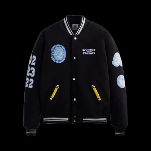Kith x Invisible Friends Manteco Wool Varsity Jacket 'Black'