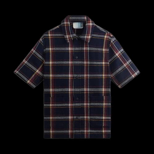 Kith Shadow Plaid Boxy Collared Overshirt 'Nocturnal'
