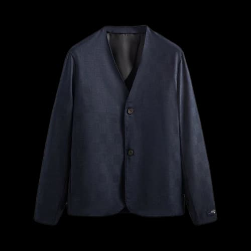 Kith Shadow Check Collarless Jacket 'Nocturnal'