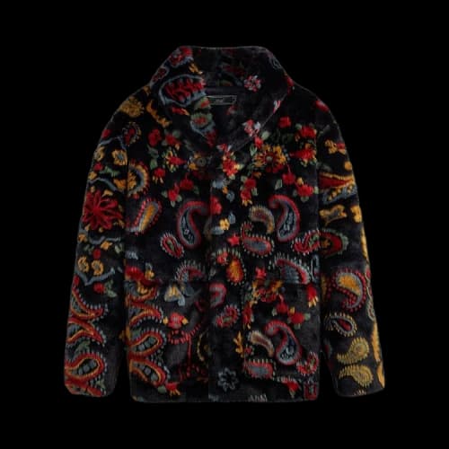 Kith Paisley Fur Short Becker Coat 'Nocturnal'