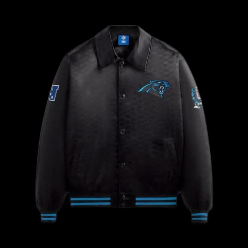 Kith For The NFL: Panthers Satin Bomber Jacket 'Black'