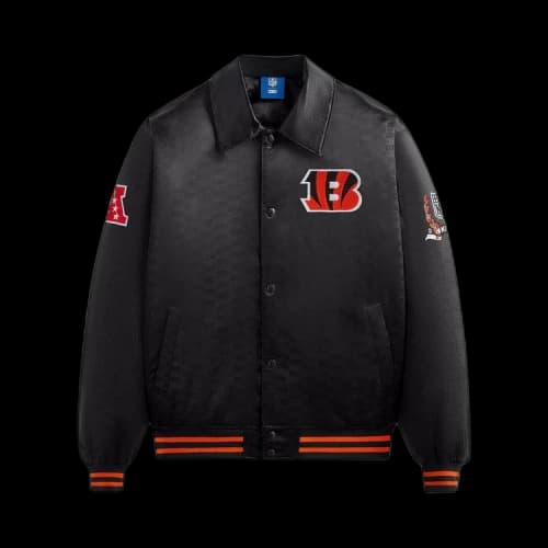 Kith For The NFL: Bengals Satin Bomber Jacket 'Black'