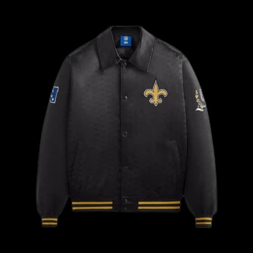 Kith For The NFL: Saints Satin Bomber Jacket 'Black'