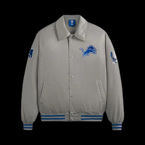 Kith For The NFL: Lions Satin Bomber Jacket 'Chain'
