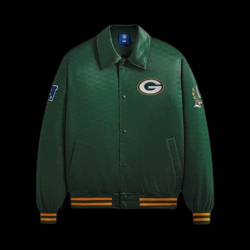 Kith For The NFL: Packers Satin Bomber Jacket 'Board'
