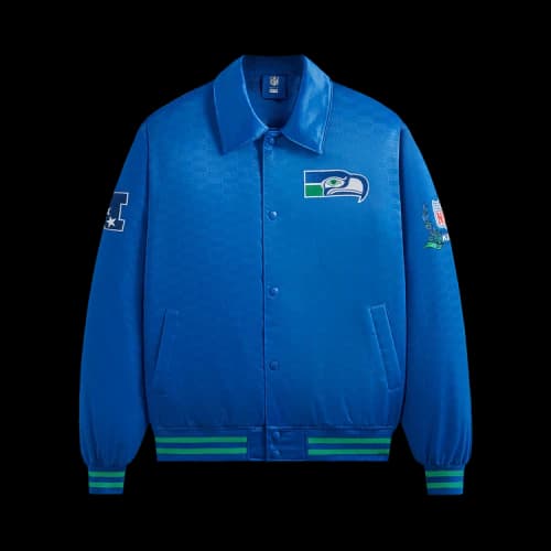 Kith For The NFL: Seahawks Satin Bomber Jacket 'Merriam'