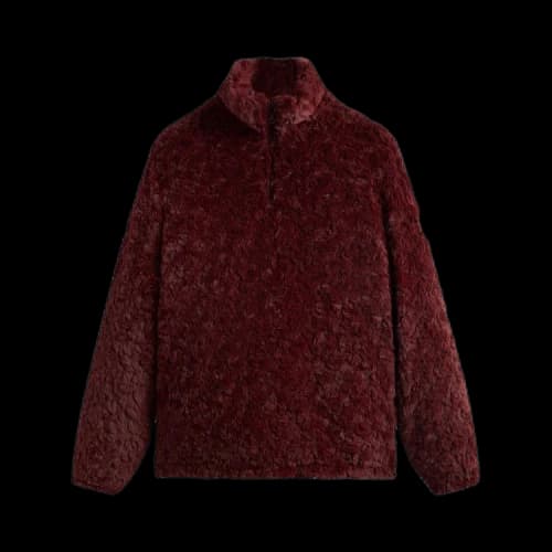 Kith Claremont Shaggy Sherpa Quarter Zip Magma